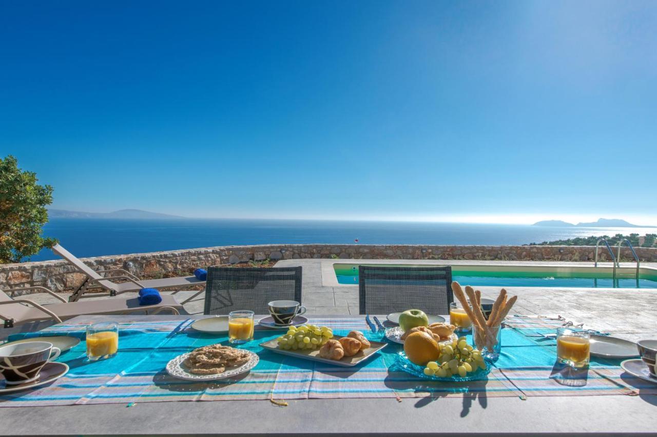 Tranquil Sea View Villa With Private Pool, Just 2Km From The Beach! Agia Galini Exteriér fotografie